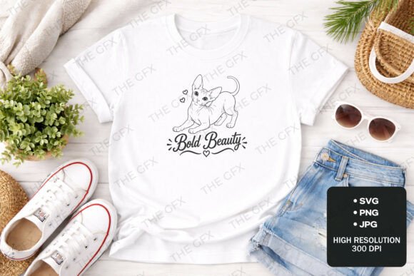 Bold Beauty Sphynx Cat Graphics & T-Shirt Designs