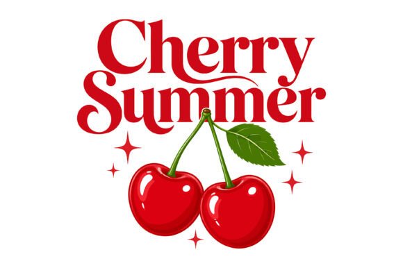 Cherry Summer Bold Typography Design for T-Shirt Graphics
