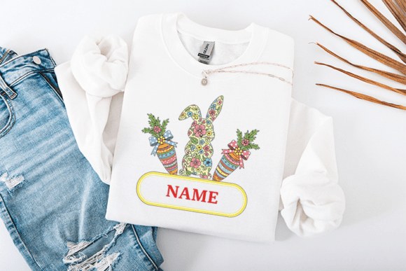Custom Bunny Name Easter Kids Design Graphics Review