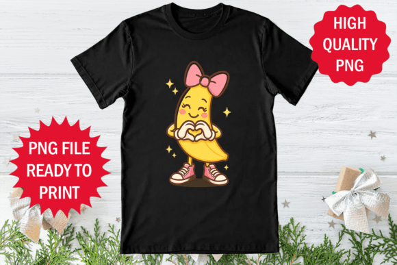 Cute Banana Lovers Show Love Design Art – Graphics for T-Shirt Designs