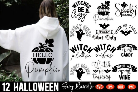 Funny Halloween Quotes Bundle: Graphics & T-Shirt Designs