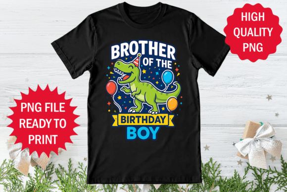 Funny T-rex Birthday Party Design PNG – A Colorful Graphic for T-Shirt Designs