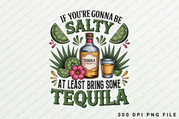 Funny Tequila PNG & Salty Quote Graphics for T-Shirt Designs