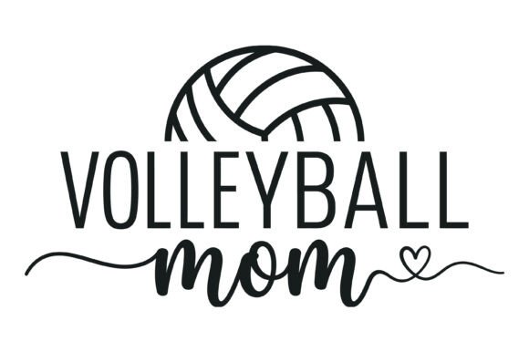 h1Volleyball Mom Heart Line Design for T-Shirt Graphics and Client Design Projects/h1