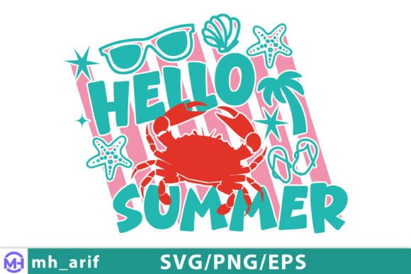 Hello Summer Graphics for T-Shirt Designs
