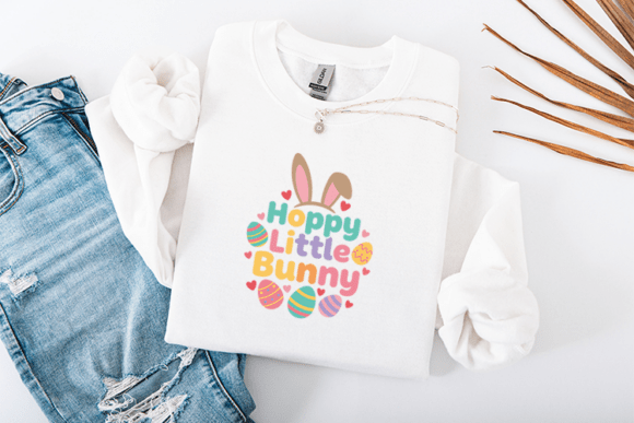 Hoppy Little Bunny Easter Kids Design Graphics & T-Shirt Designs