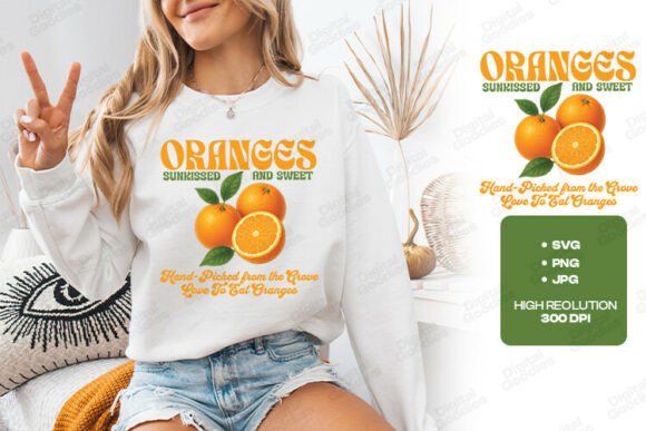 Oranges Sunkissed Watercolor Design: A Vibrant Graphic for T-Shirt Designs & Local Branding