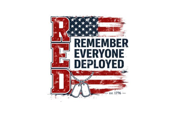 RED Remember Deployed USA Design Graphics & T-Shirt Designs