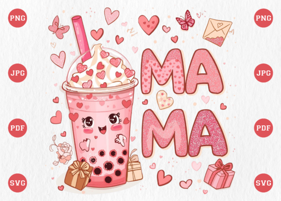 Retro Mama Coffee SVG PNG Design for T-Shirt & Craft Graphics
