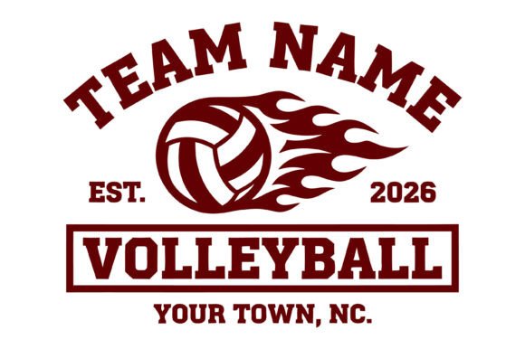 Team Name Volleyball Flame Design Review