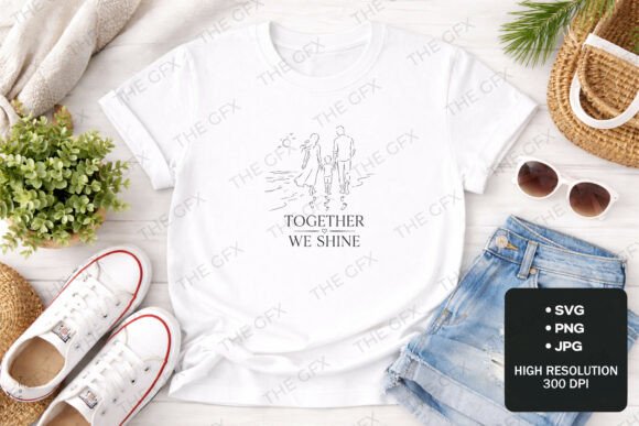 Together We Shine Family T-Shirt Design Graphics