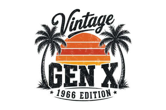 Vintage Gen X Sunset Design Graphics & T-Shirt Designs